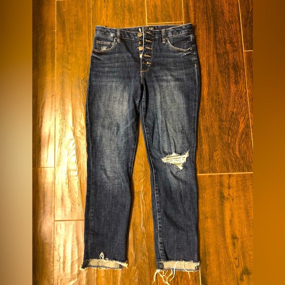 Kut from the Kloth size 4 ripped distressed button up jeans